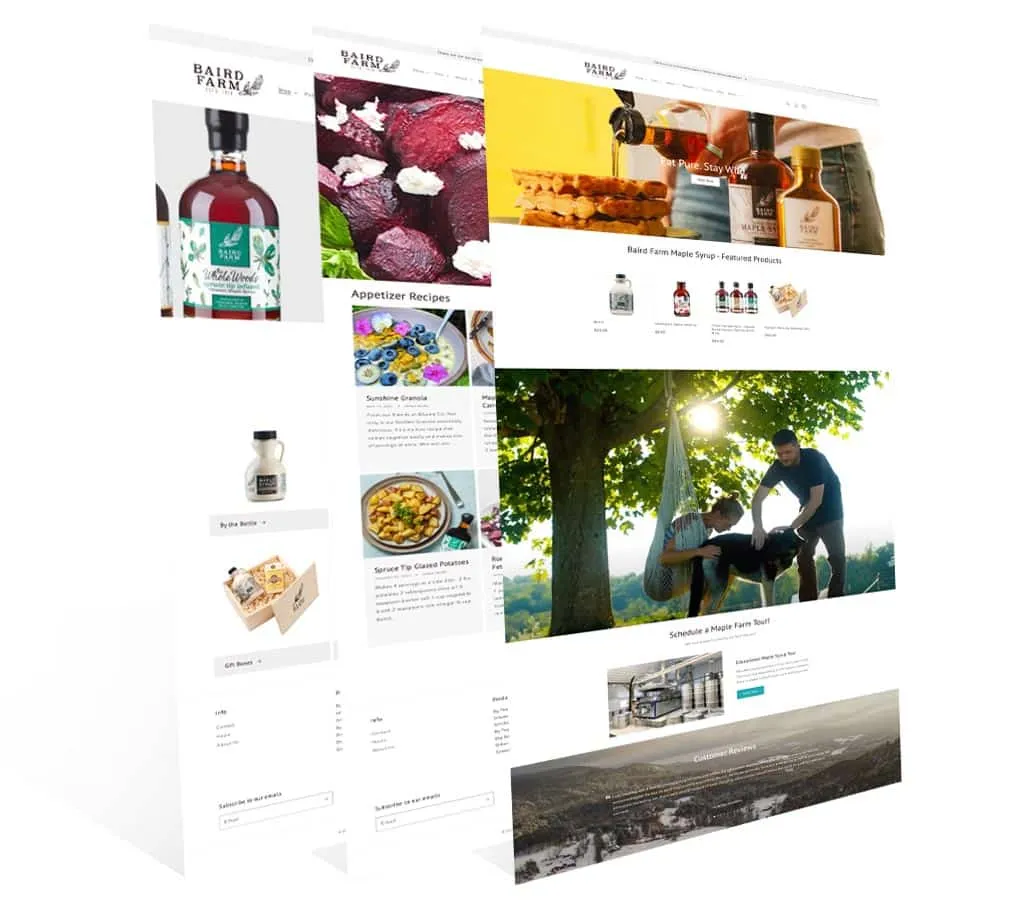 Baird Farm — vista del sitio web