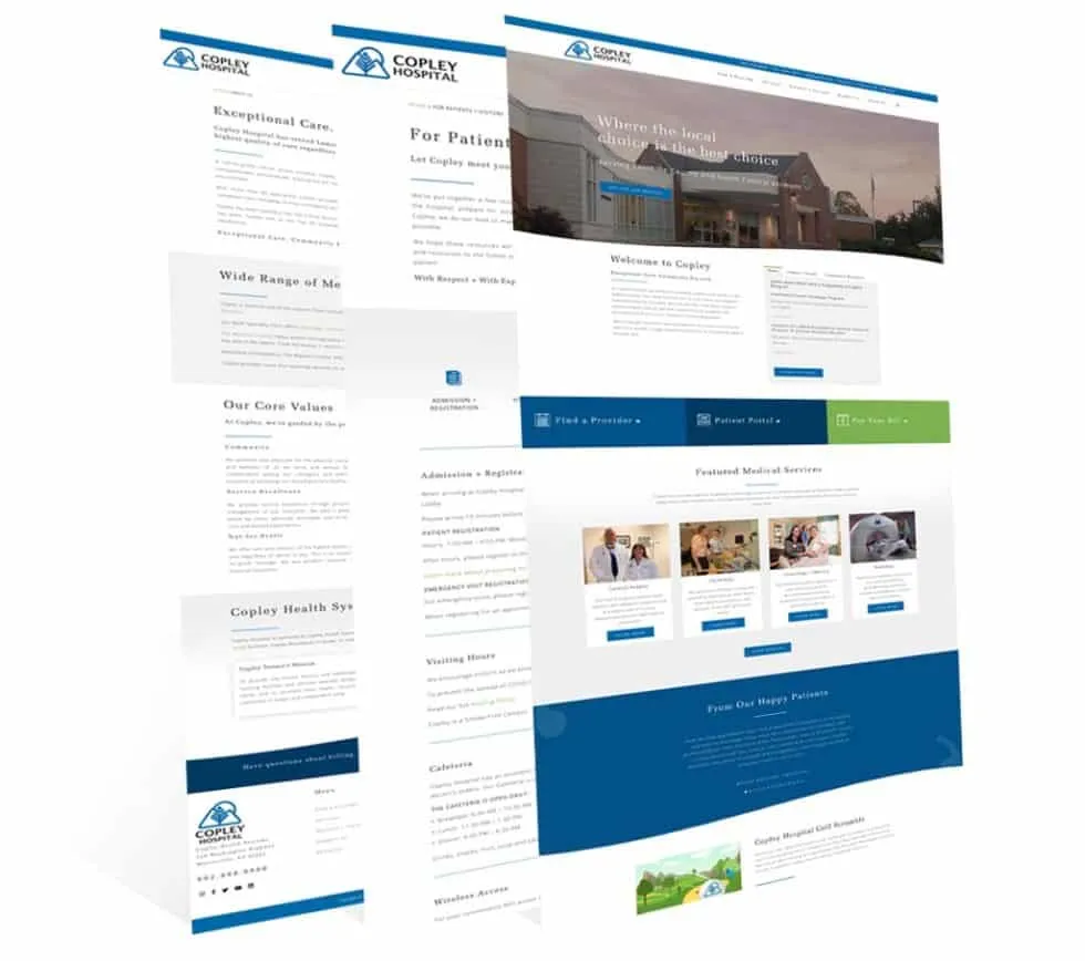 Website design preview for Copley Hospital