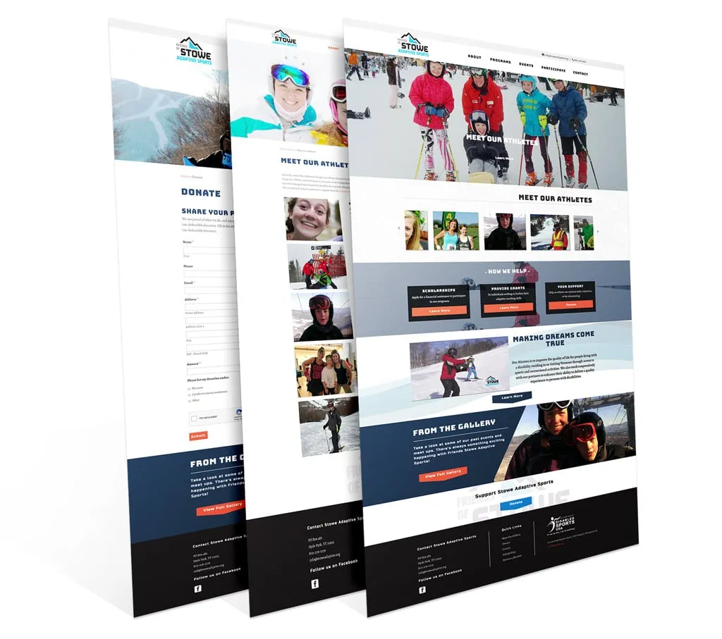 Green Mountain Adaptive Sports — vista del sitio web