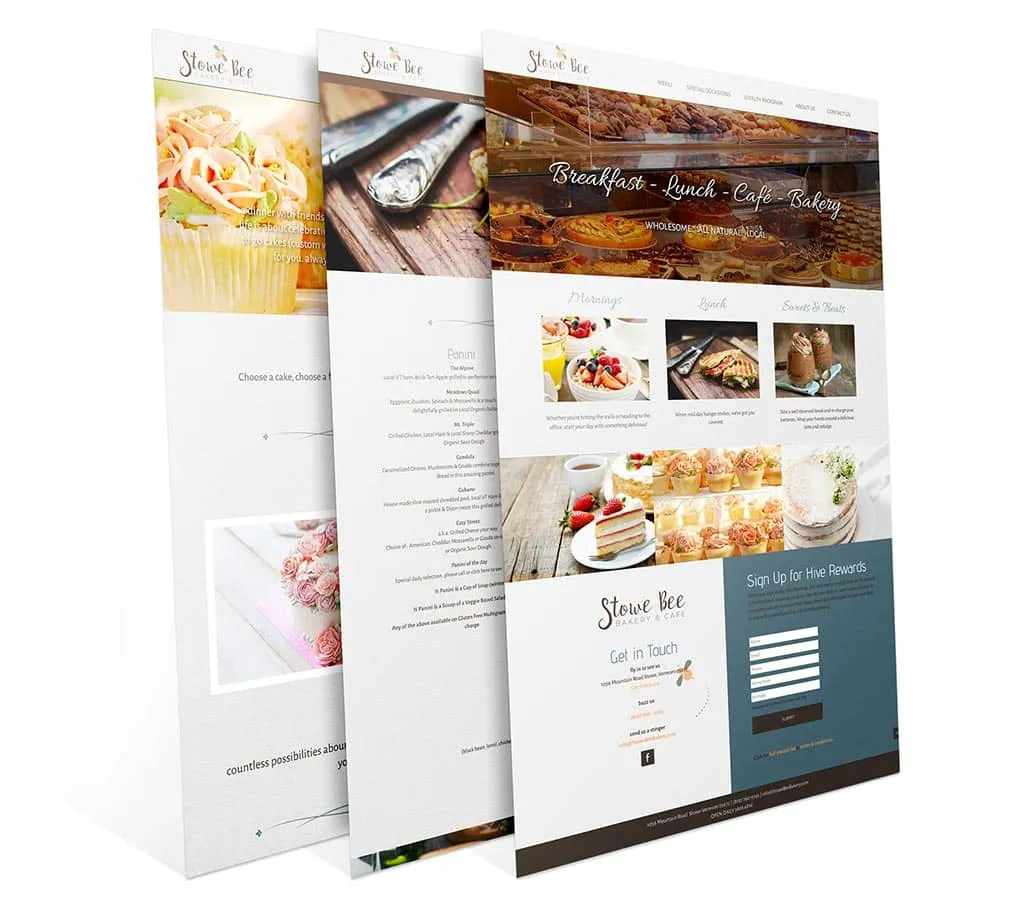 Stowe Bee Bakery — vista del sitio web